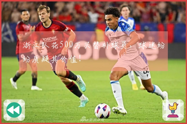 浙江队花500万买替补球员，球迷纷纷质疑其价值！