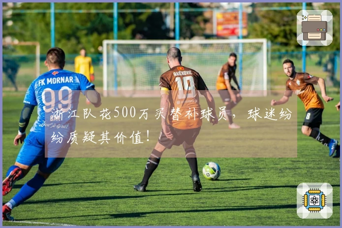 浙江队花500万买替补球员，球迷纷纷质疑其价值！
